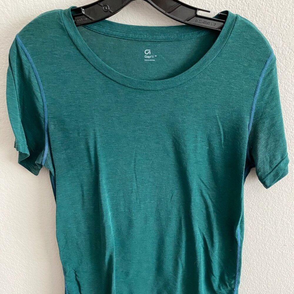 GAP Fit Teal Activewear Scoop-neck Tee